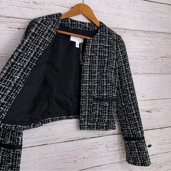 NWT Hugo Boss Kalili cropped tweed blazer jacket - Picture 9 of 12